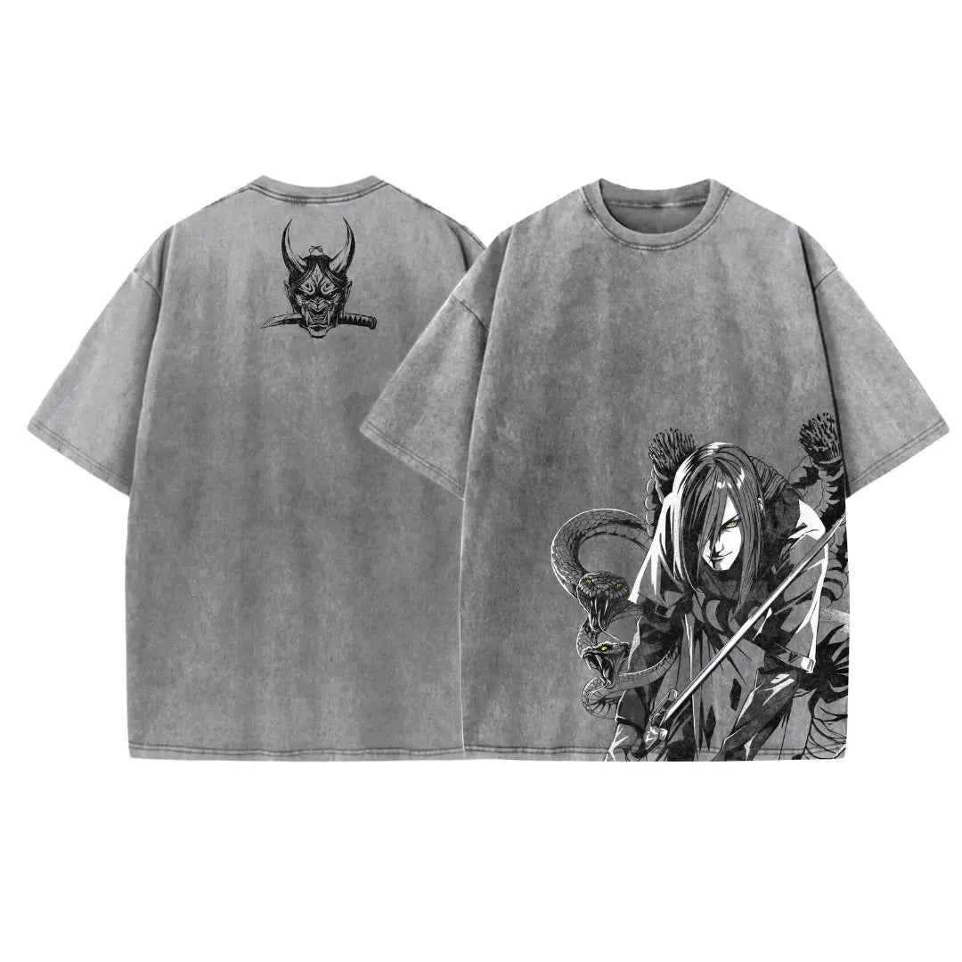 Acid Wash Sasuke Uchiha Oversized T-Shirt | Naruto