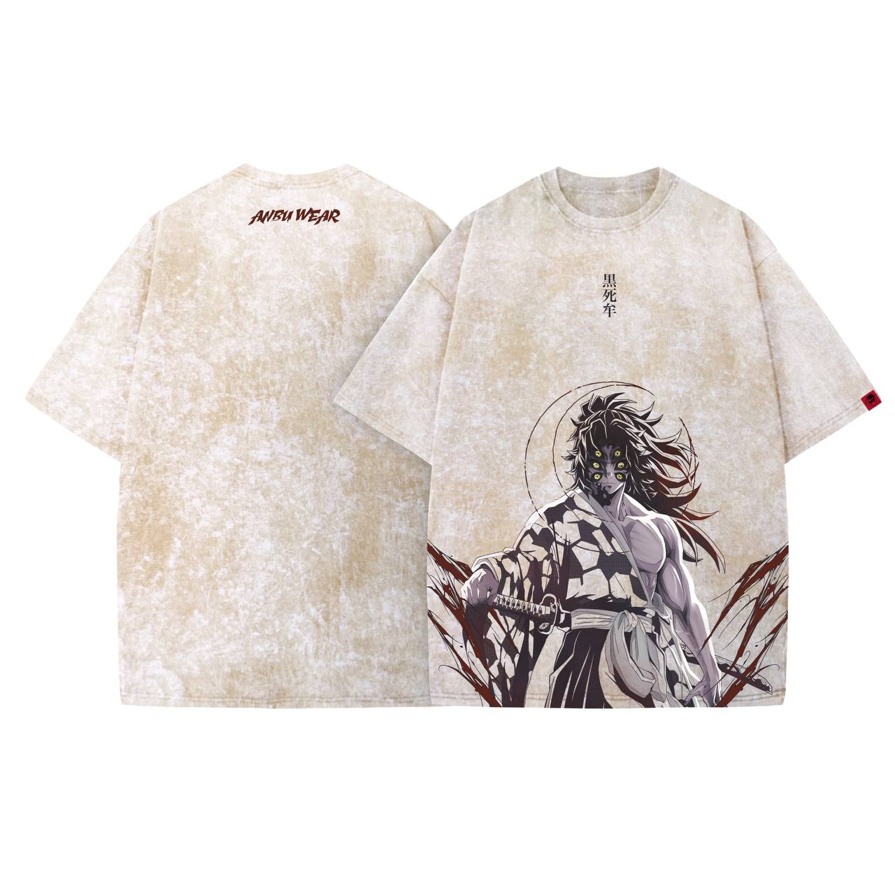 Acid Wash Kokushibo Oversized T-Shirt | Demon Slayer