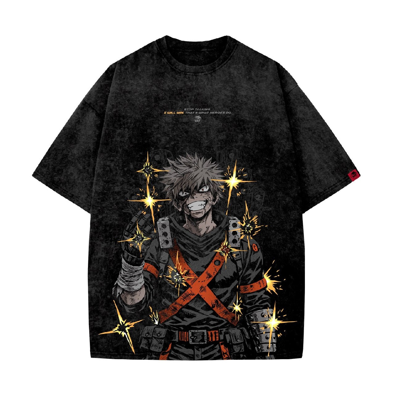 Acid Wash Katsuki Bakugo Oversized T-Shirt | My Hero Academia - Gleame