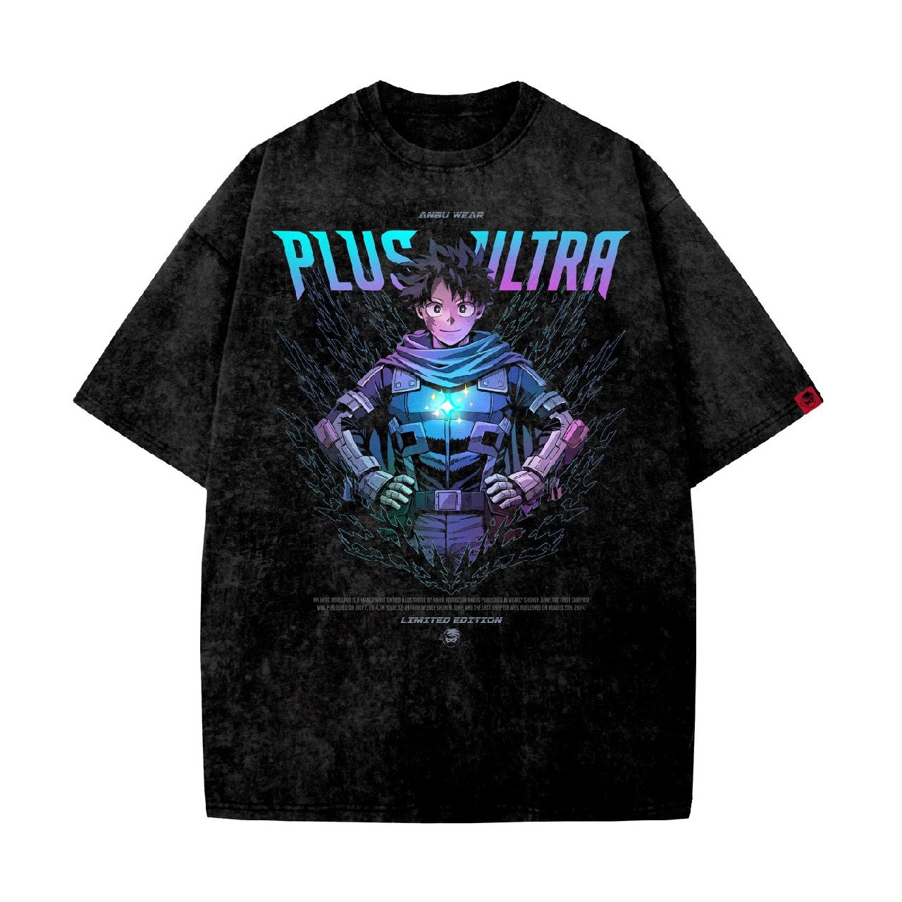 Acid Wash Izuku Midoriya Oversized T-Shirt | My Hero Academia - Gleame