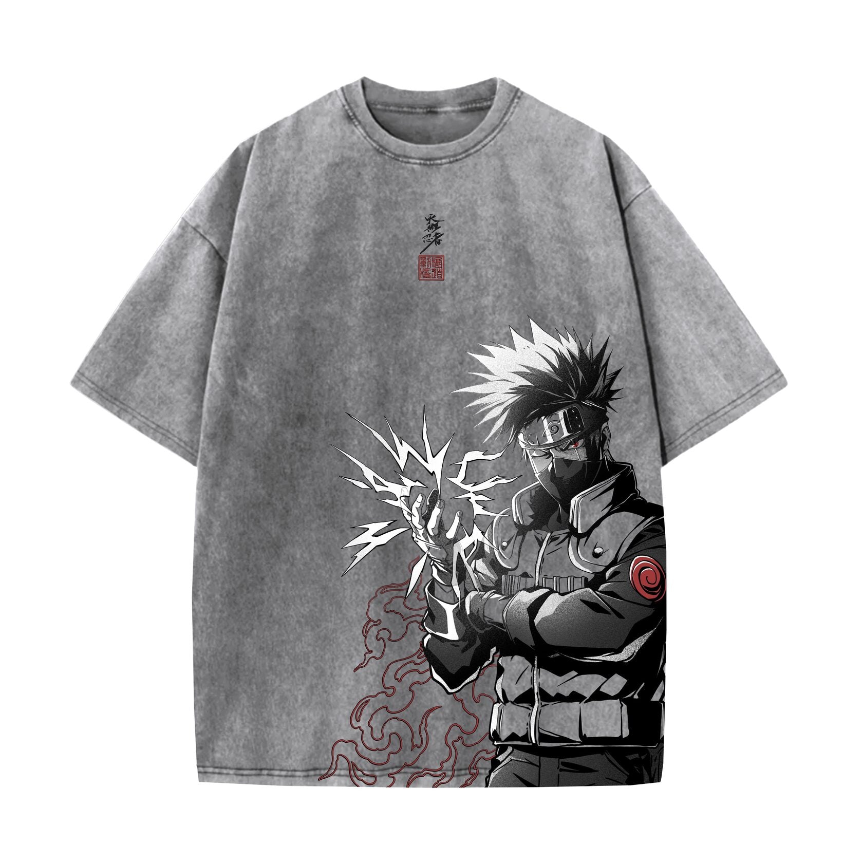 Acid Wash Kakashi Oversized T-Shirt | Naruto