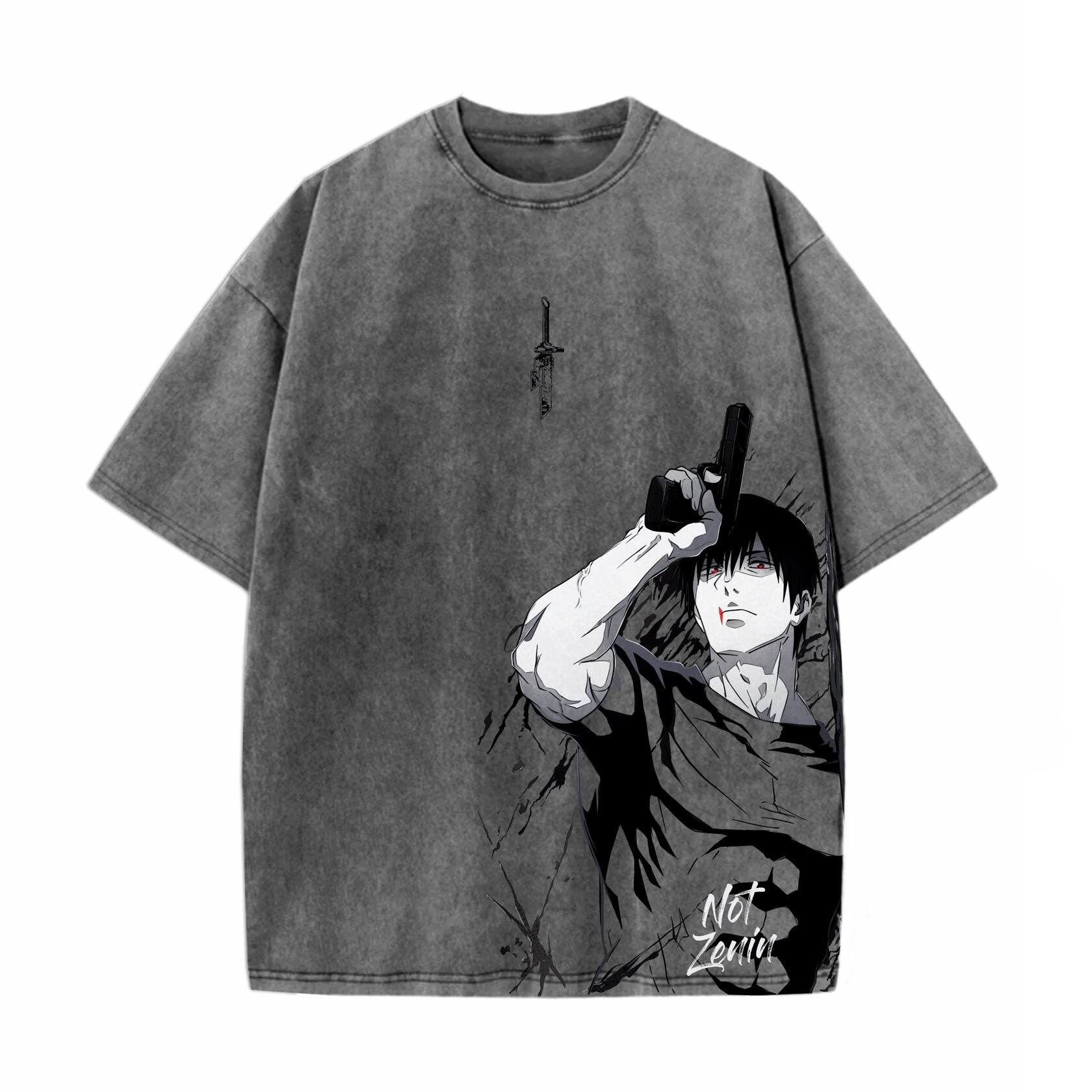 Acid Wash Toji Oversized T-Shirt | Jujutsu Kaisen