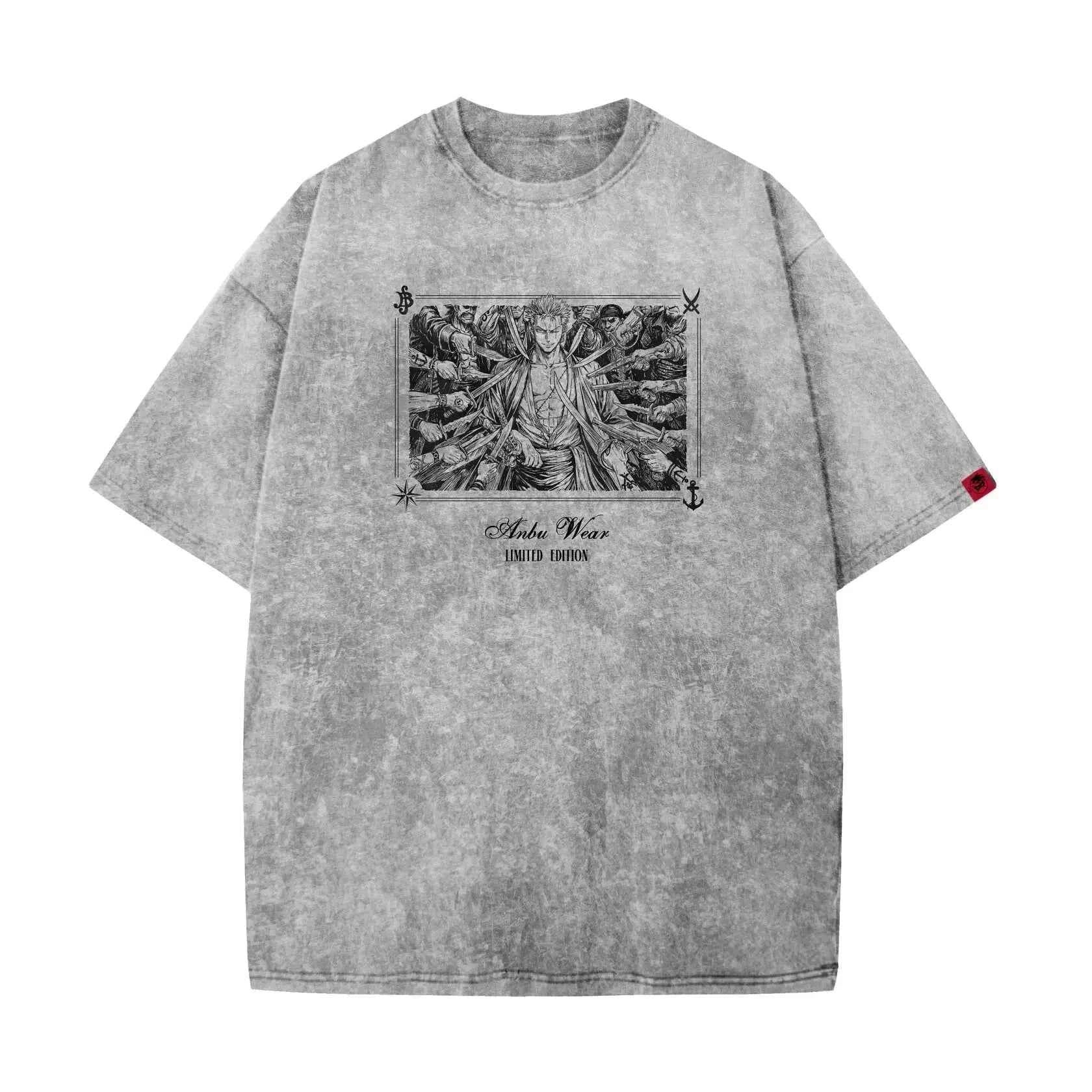 Acid Wash Roronoa Zoro Oversized T-Shirt | One Piece