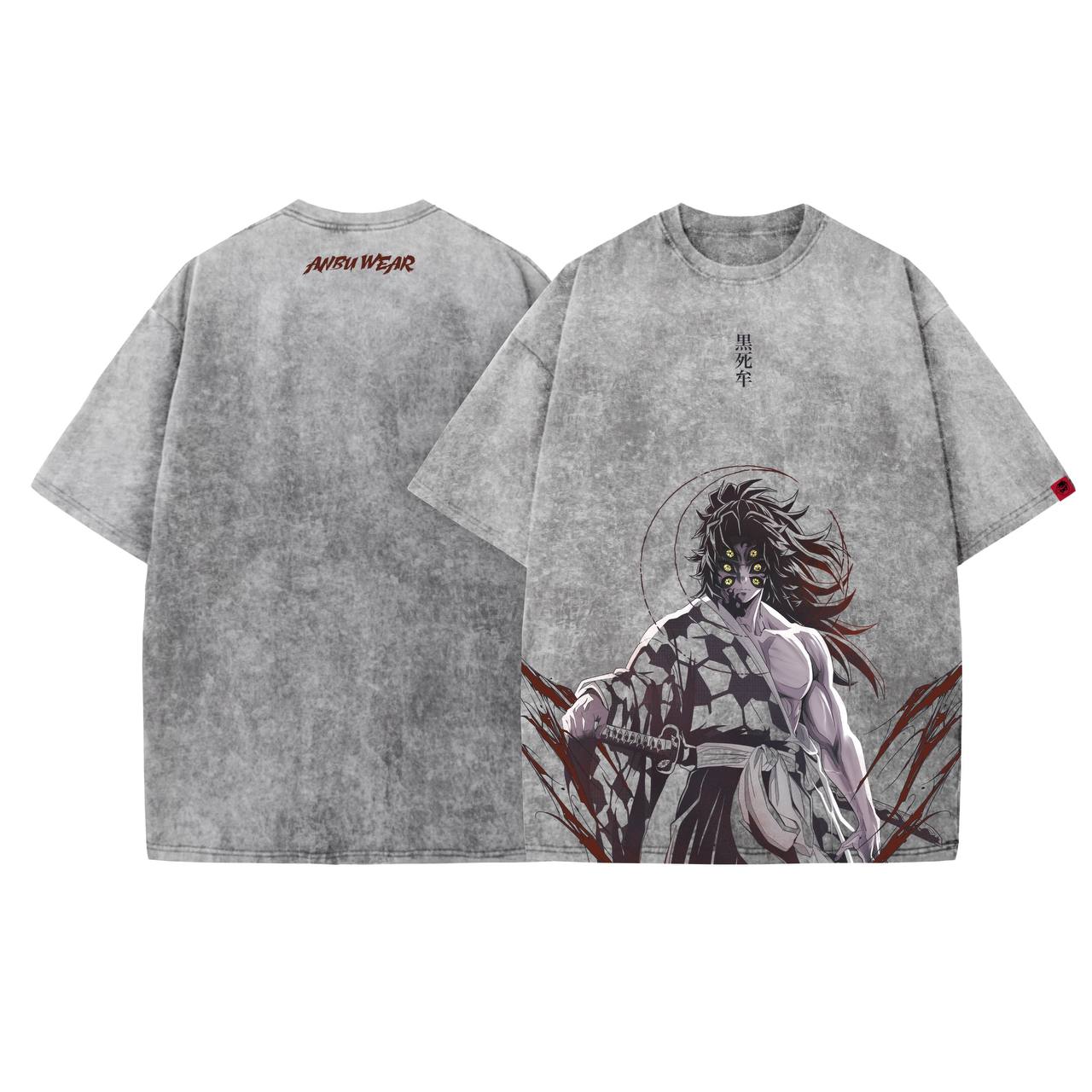 Acid Wash Kokushibo Oversized T-Shirt | Demon Slayer