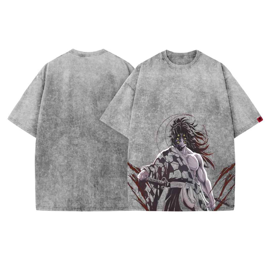 Acid Wash Kokushibo Oversized T-Shirt | Demon Slayer