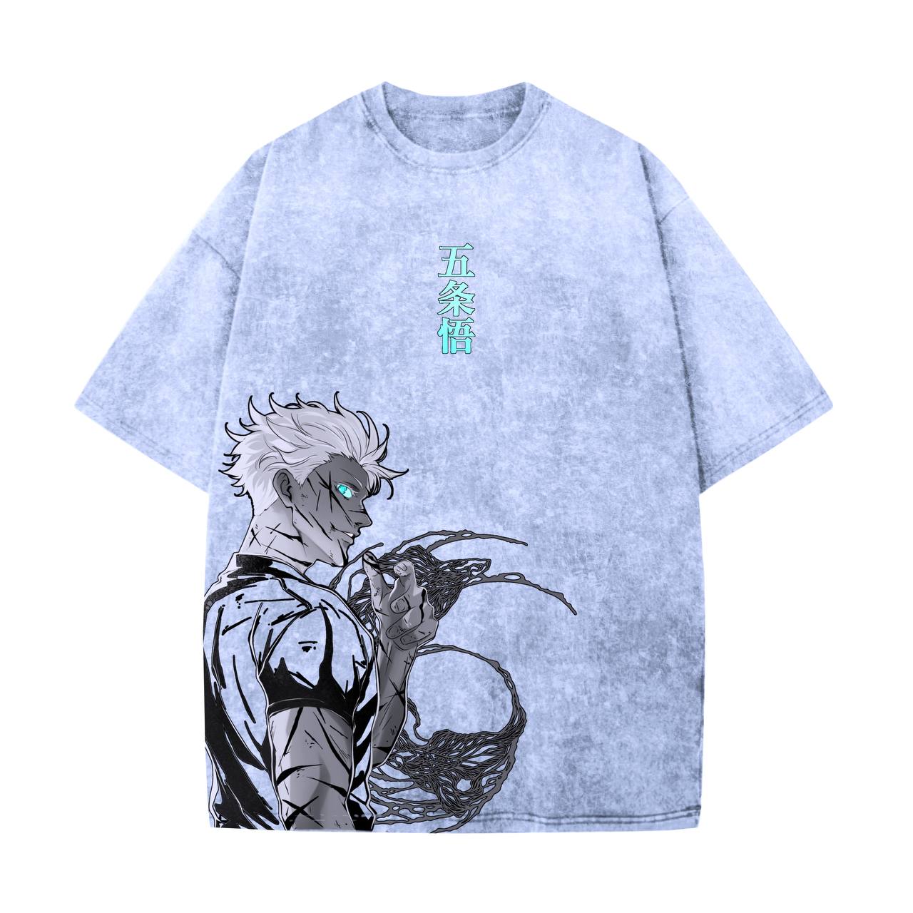 Acid Wash Gojo Oversized T-Shirt | Jujutsu Kaisen
