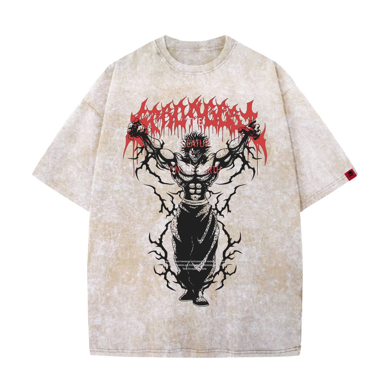 Acid Wash Yujiro Oversized T-Shirt | Baki