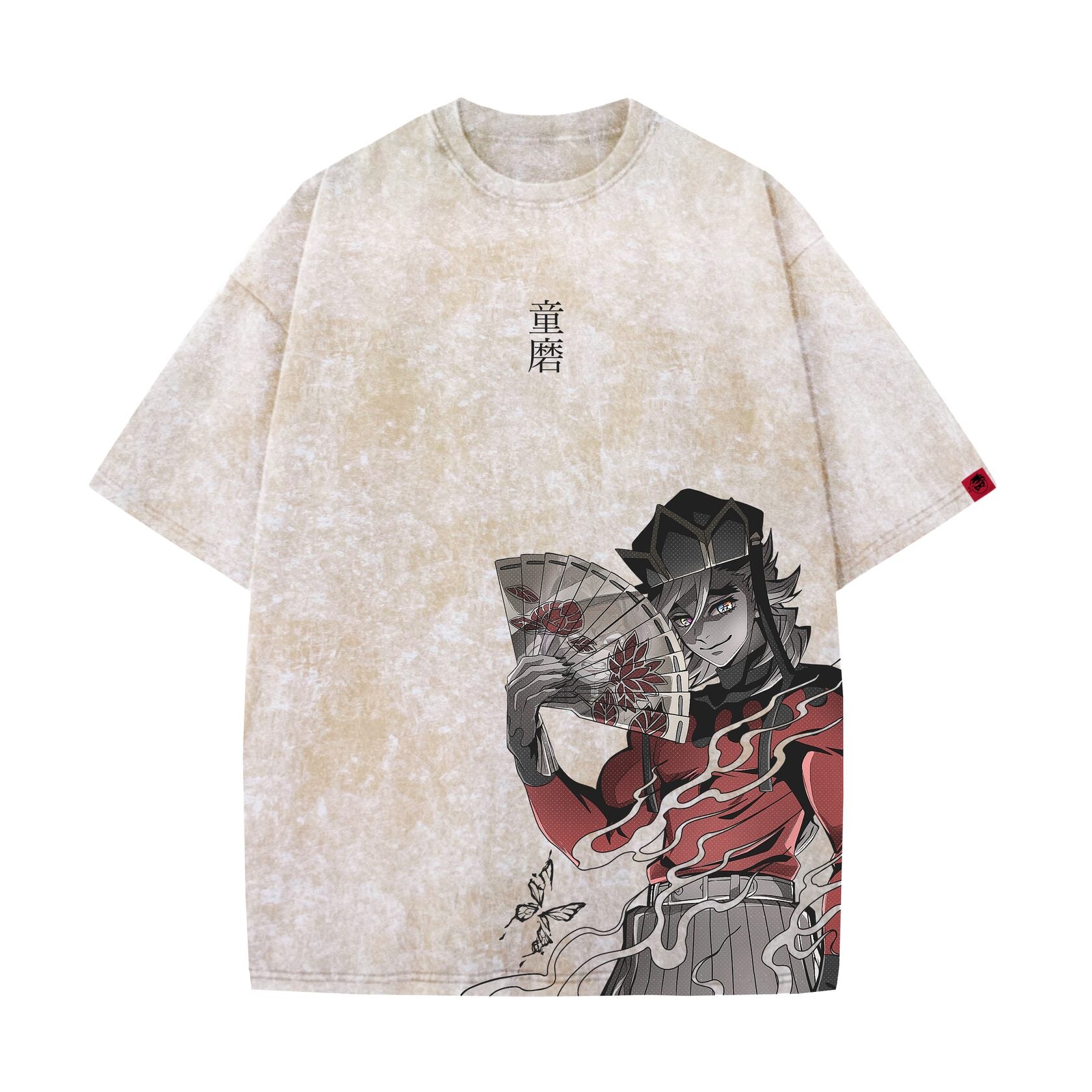 Acid Wash Doma Oversized T-Shirt | Demon Slayer