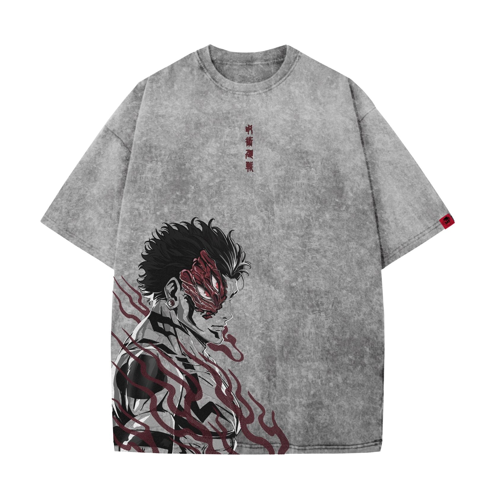 Acid Wash Sukuna Oversized T-Shirt | Jujutsu Kaisen