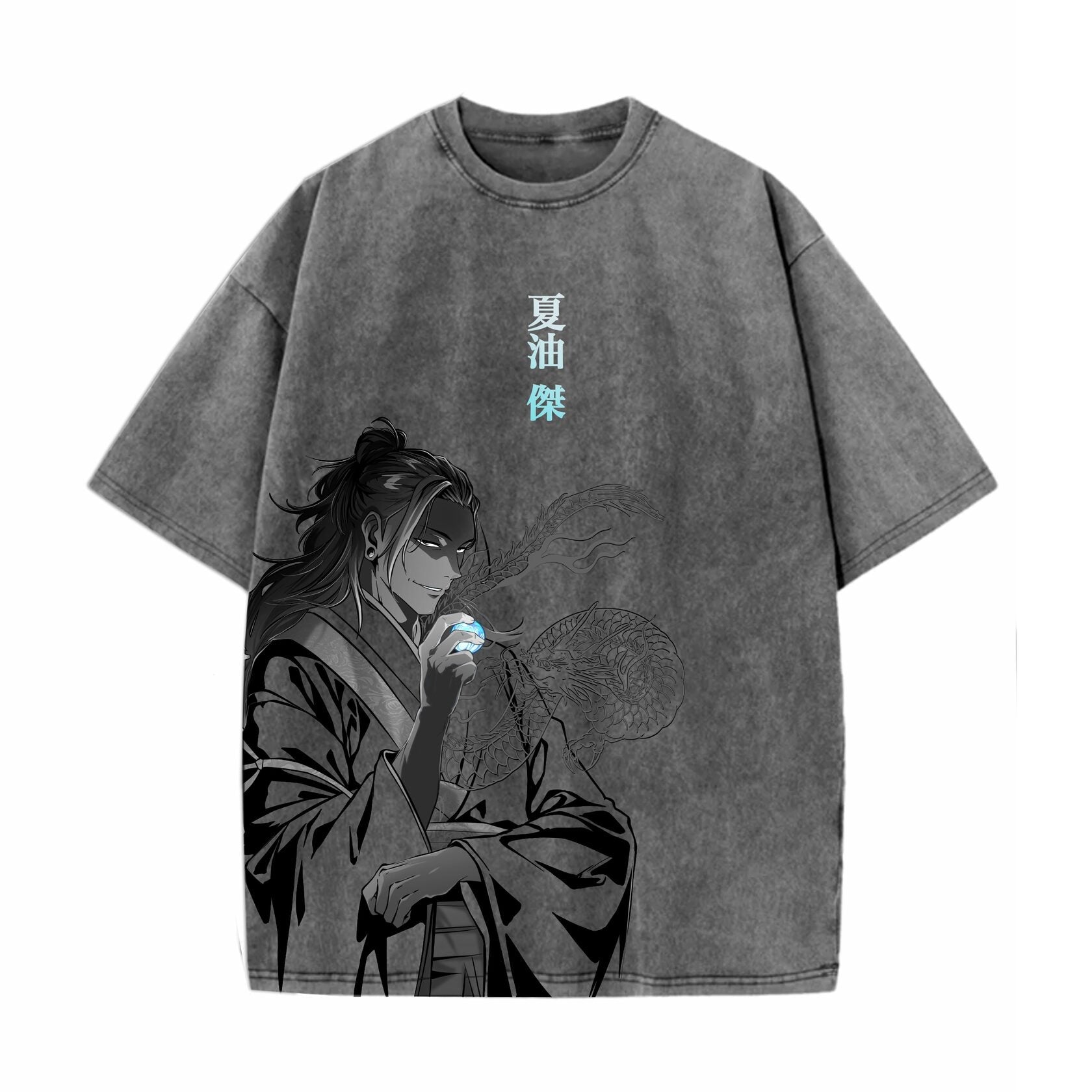 Acid Wash Geto Oversized T-Shirt | Jujutsu Kaisen