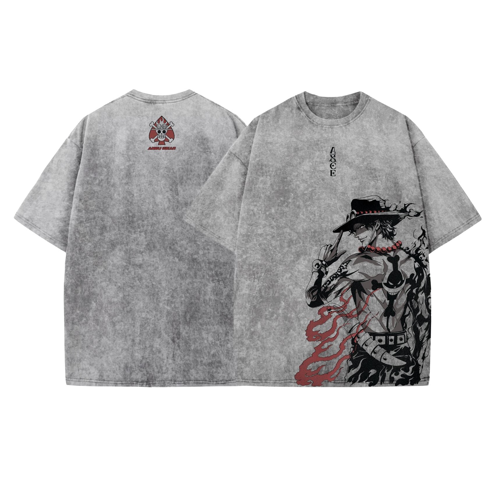 Acid Wash Ace Oversized T-Shirt | One Piece