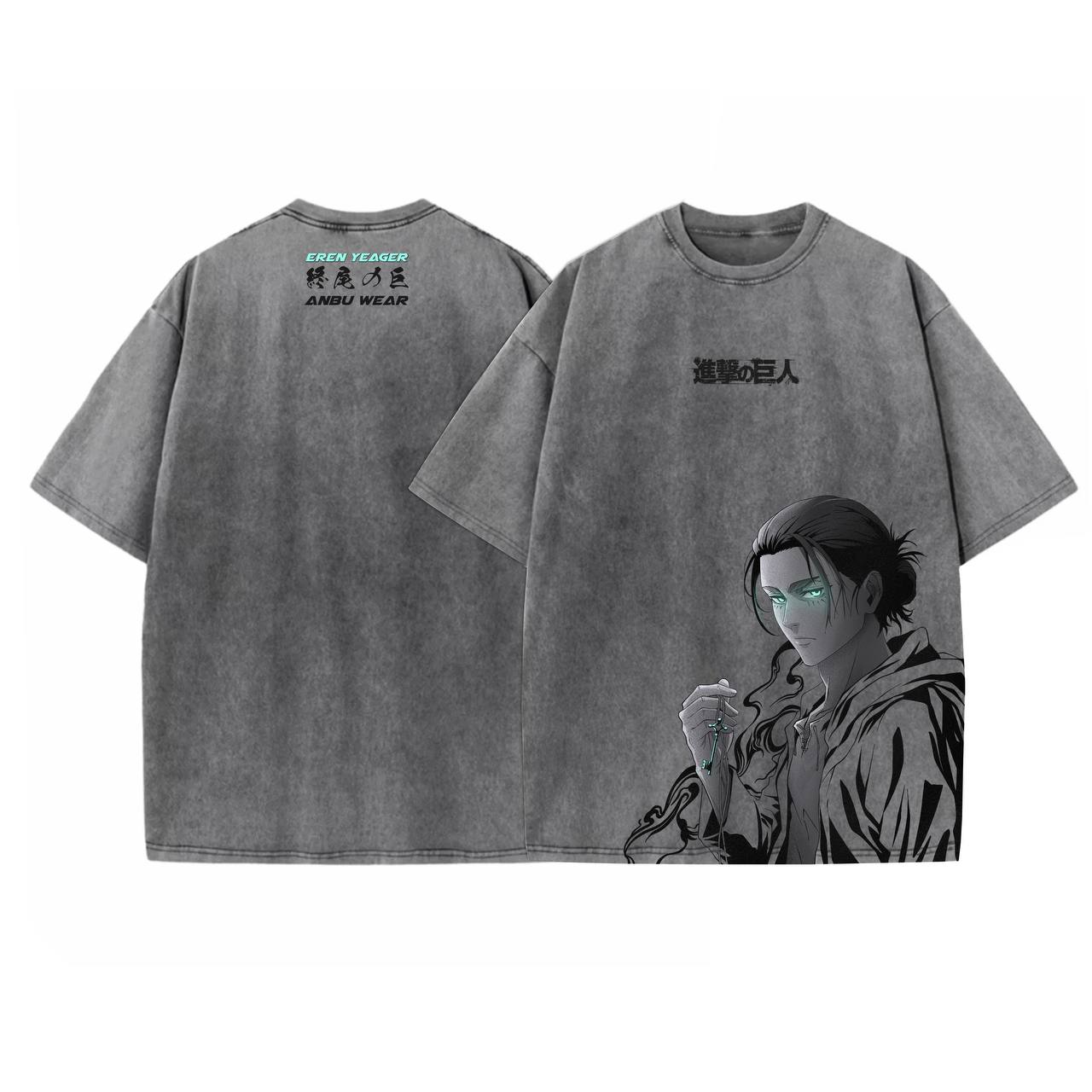Acid Wash Eren Oversized T-Shirt | Attack on Titan