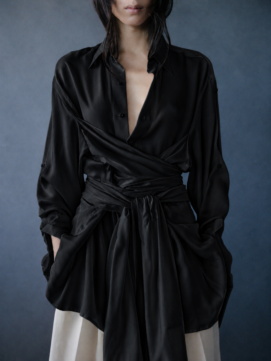 FRAN SHIRT - BLACK CUPRO