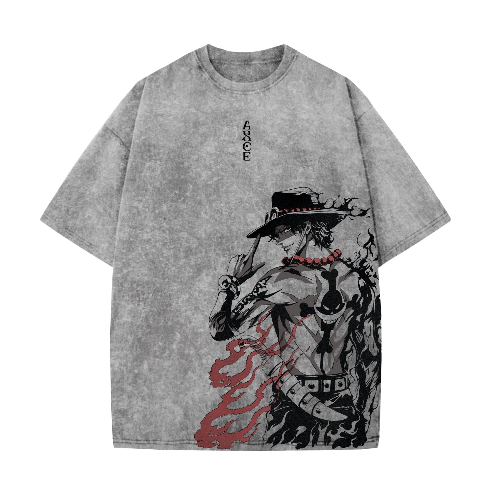 Acid Wash Ace Oversized T-Shirt | One Piece