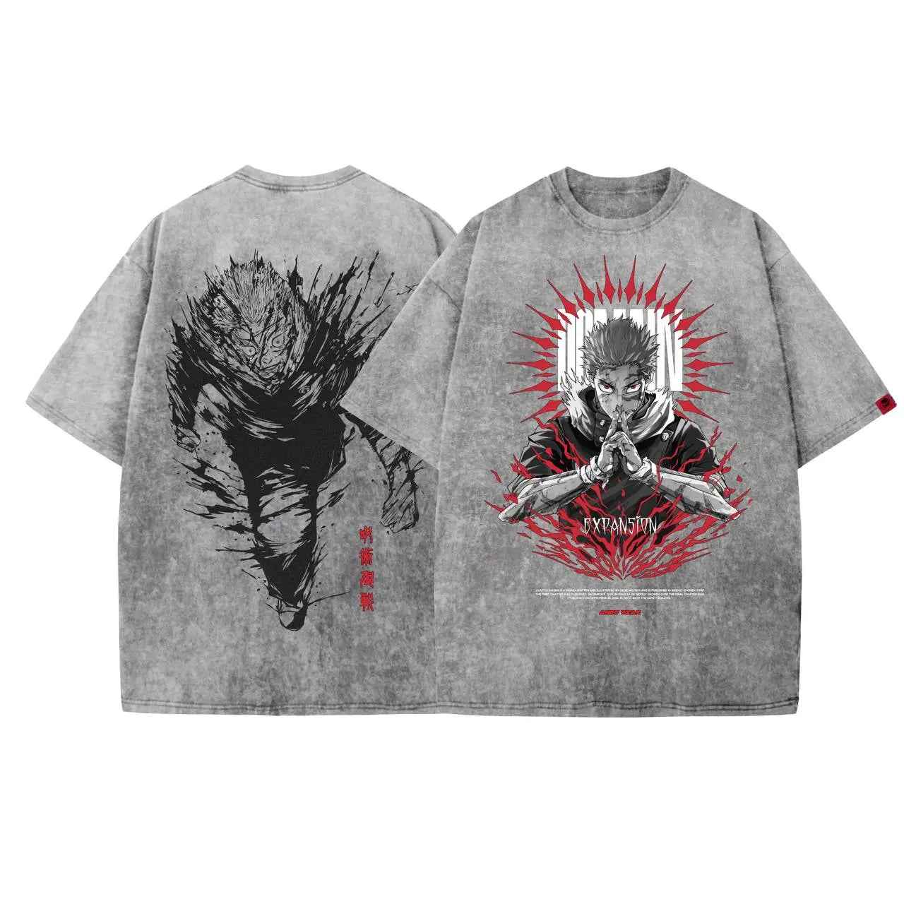 Acid Wash Itadori V2 Oversized T-Shirt | Jujutsu Kaisen