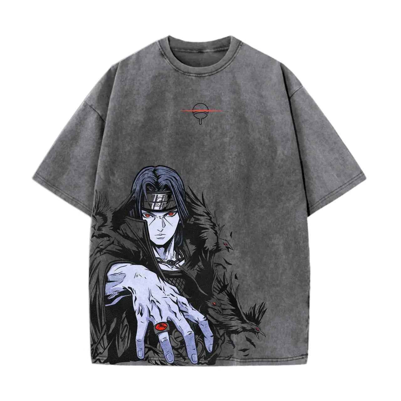 Acid Wash Itachi Uchiha Oversized T-Shirt | Naruto