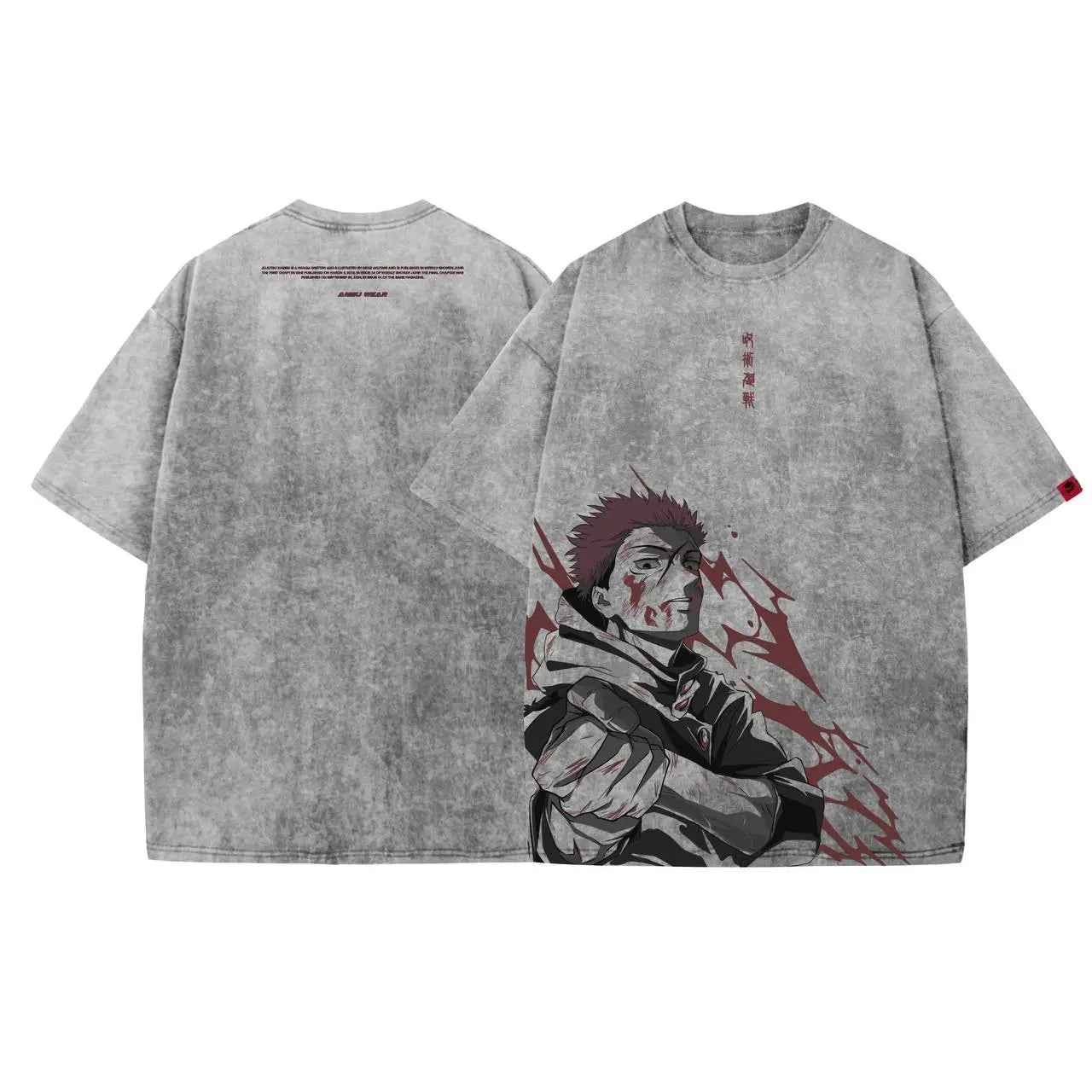 Acid Wash Itadori Oversized T-Shirt | Jujutsu Kaisen