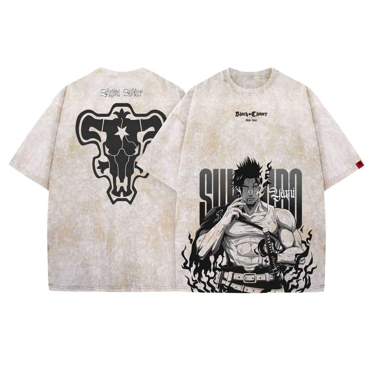 Acid Wash Yami Oversized T-Shirt | Black Clover - Gleame