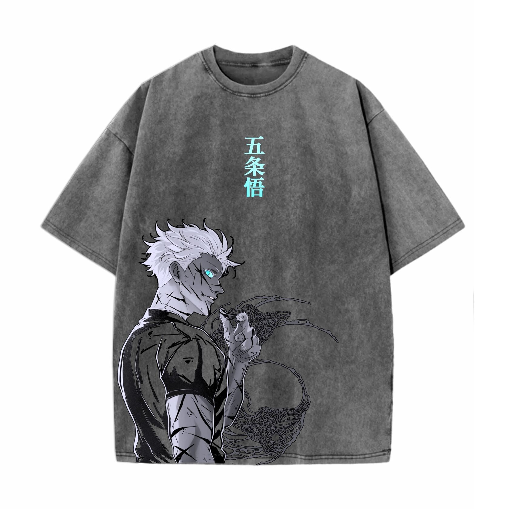 Acid Wash Gojo Oversized T-Shirt | Jujutsu Kaisen