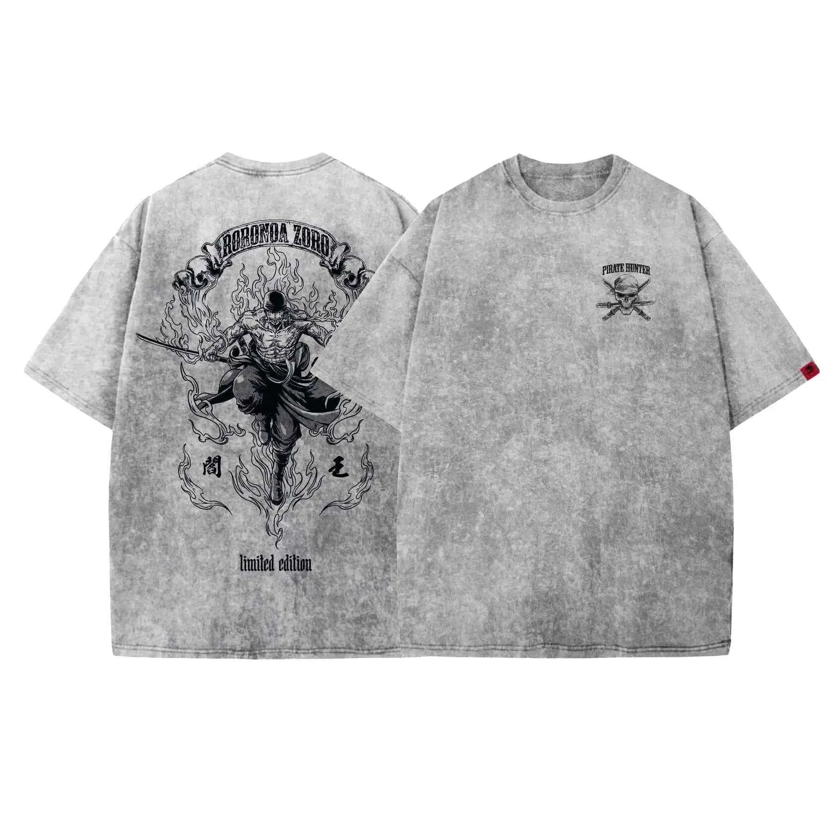 Acid Wash Roronoa Zoro Oversized T-Shirt | One Piece V2