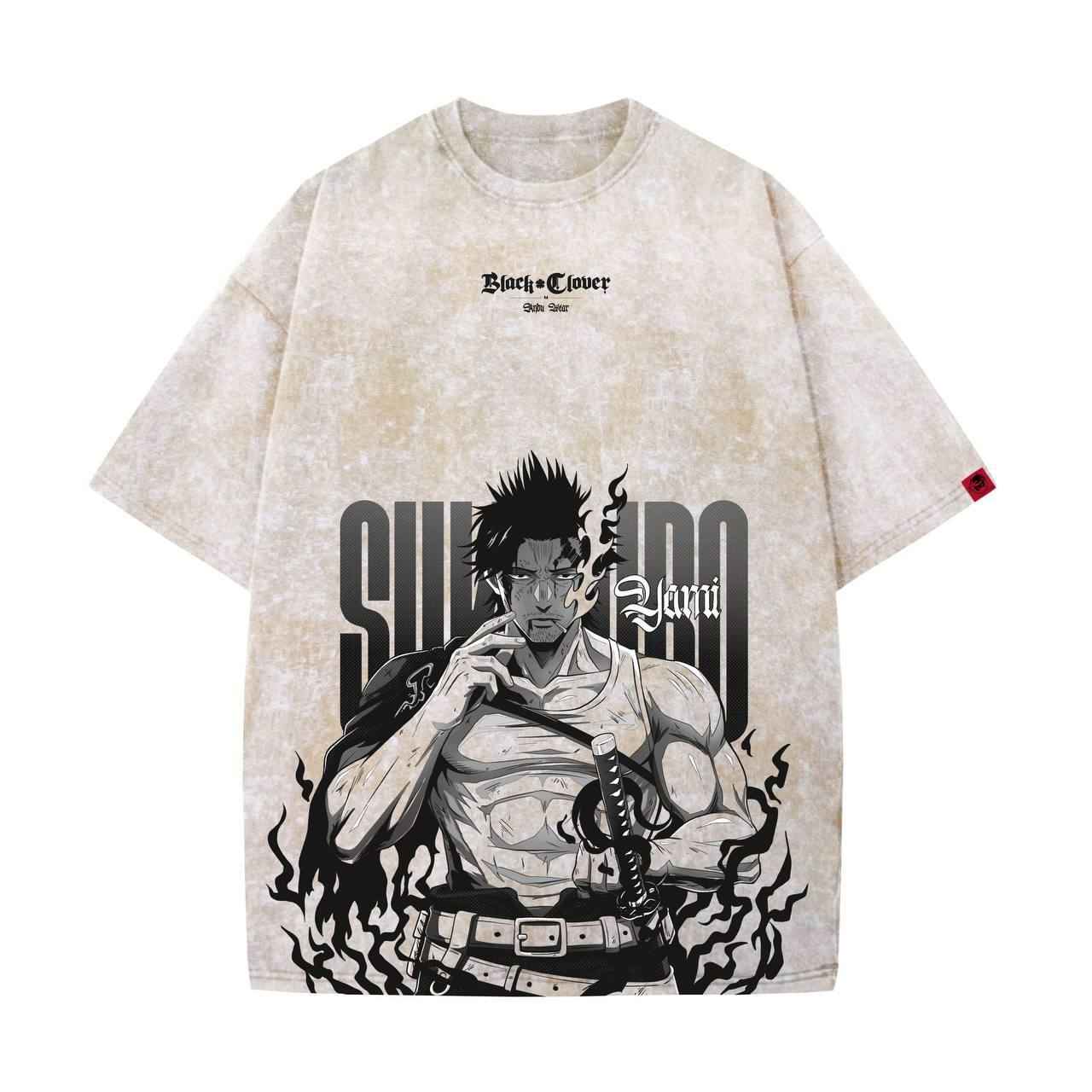 Acid Wash Yami Oversized T-Shirt | Black Clover - Gleame