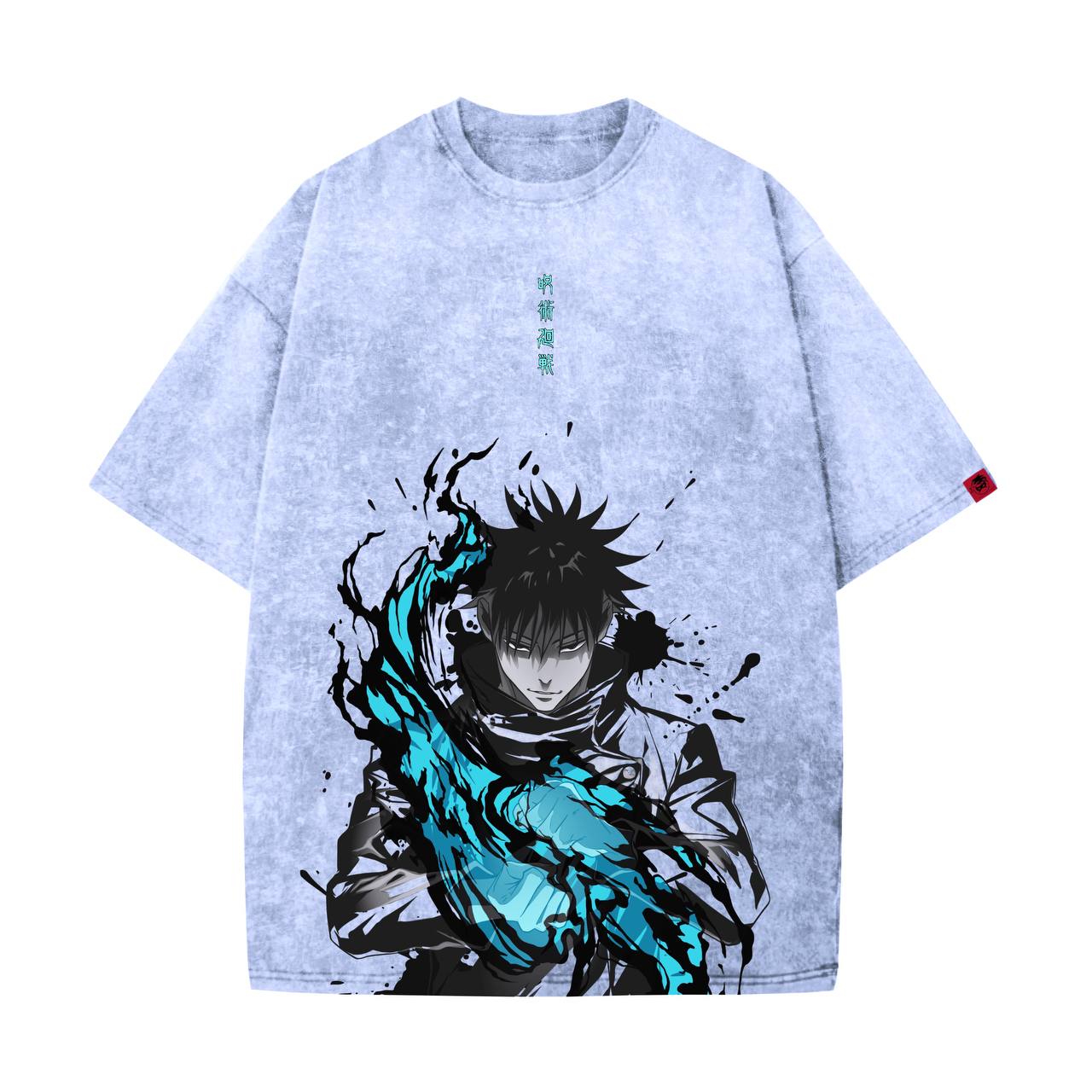 Acid Wash Megumi Oversized T-Shirt | Jujutsu Kaisen