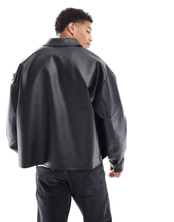 Faux Leather Jacket – Black - Gleame