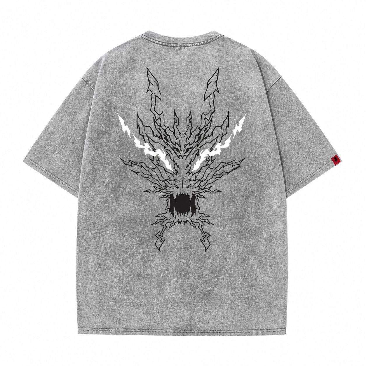 Acid Wash Zenitsu Oversized T-Shirt | Demon Slayer