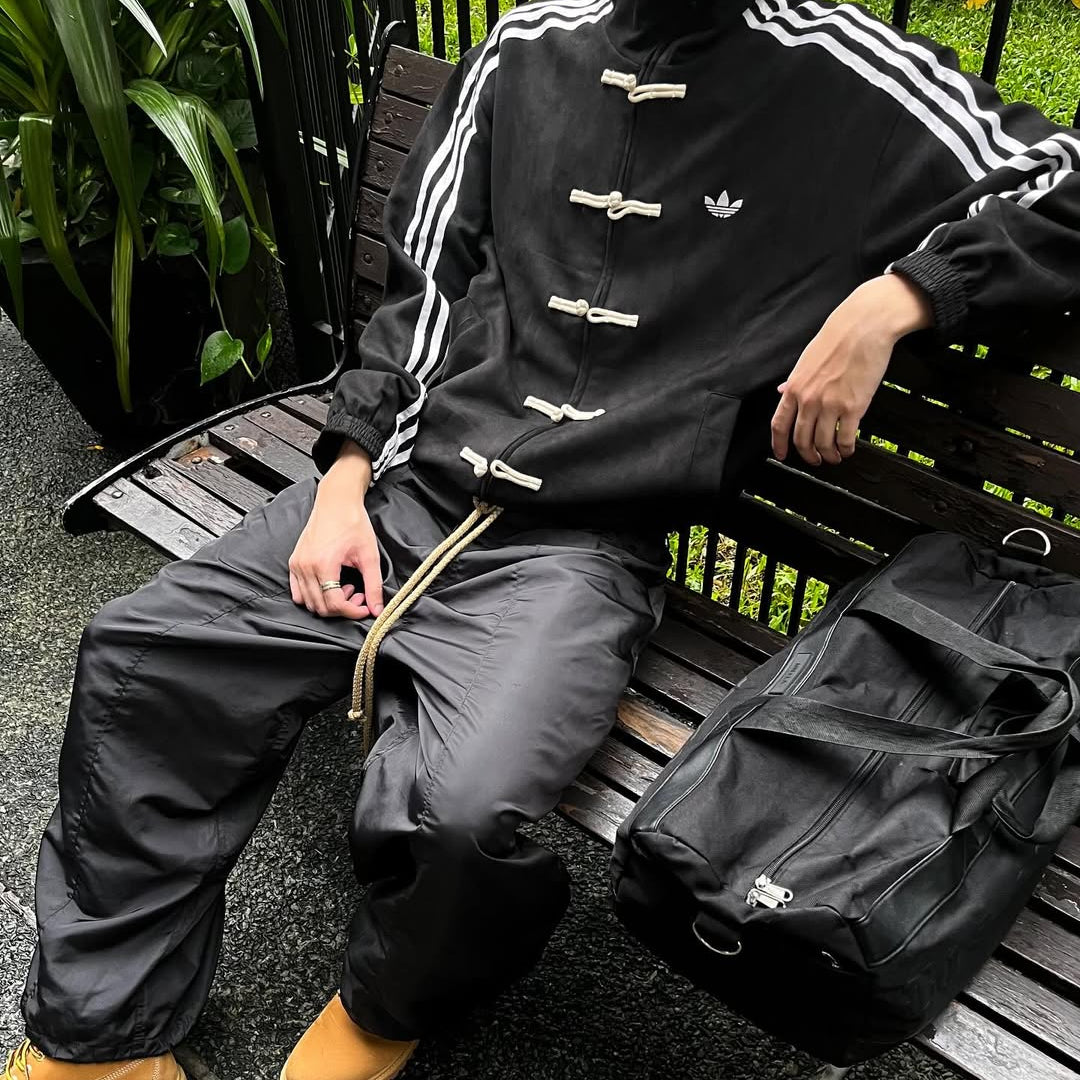 Premium Black CNY Jacket – Chinese Knot Tang Streetwear Unisex Jacket