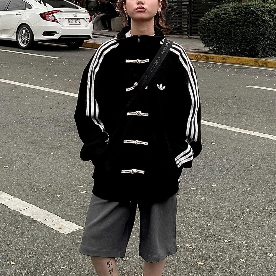 Premium Black CNY Jacket – Chinese Knot Tang Streetwear Unisex Jacket