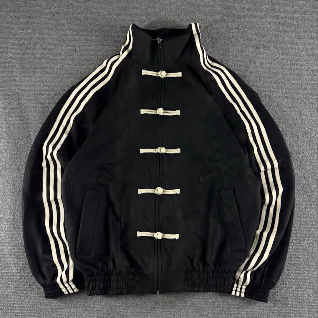Premium Black CNY Jacket – Chinese Knot Tang Streetwear Unisex Jacket