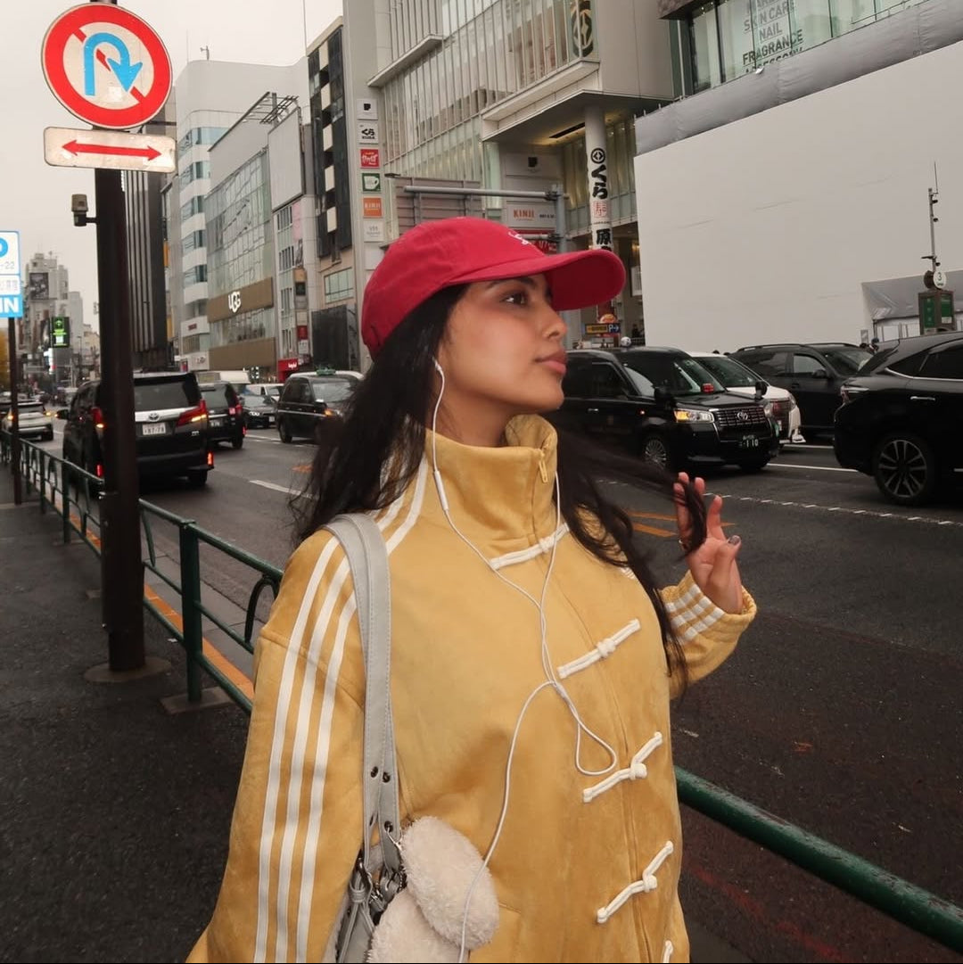 Premium Mustard Yellow CNY Jacket – Chinese Knot Tang Streetwear Unisex Jacket