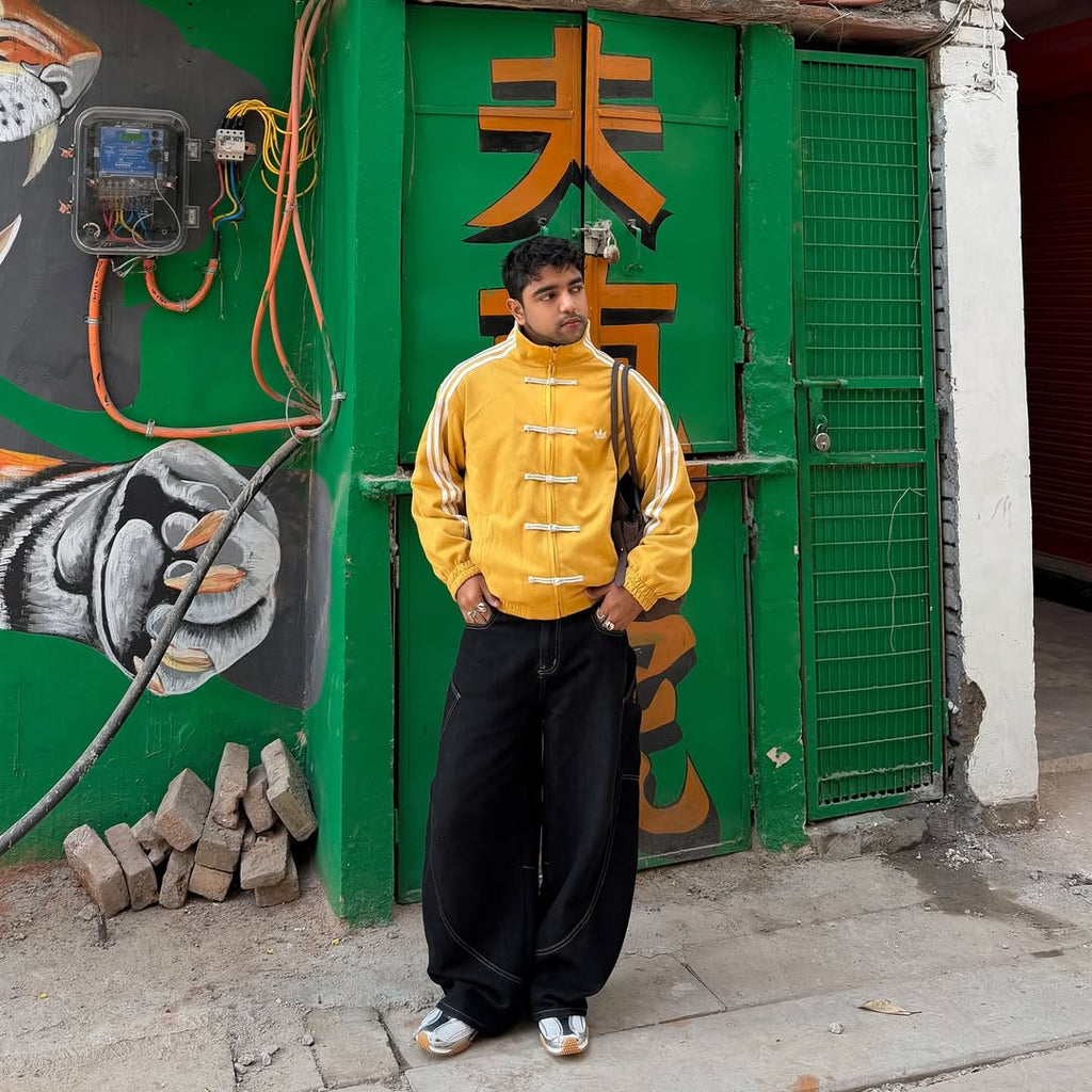 Premium Mustard Yellow CNY Jacket – Chinese Knot Tang Streetwear Unisex Jacket