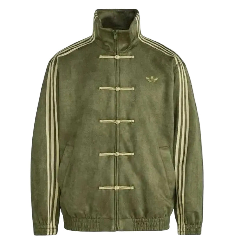 Premium Olive Green CNY Jacket – Chinese Knot Tang Streetwear Unisex Jacket