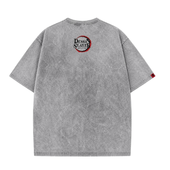 Acid Wash Gyomei Oversized T-Shirt | Demon Slayer