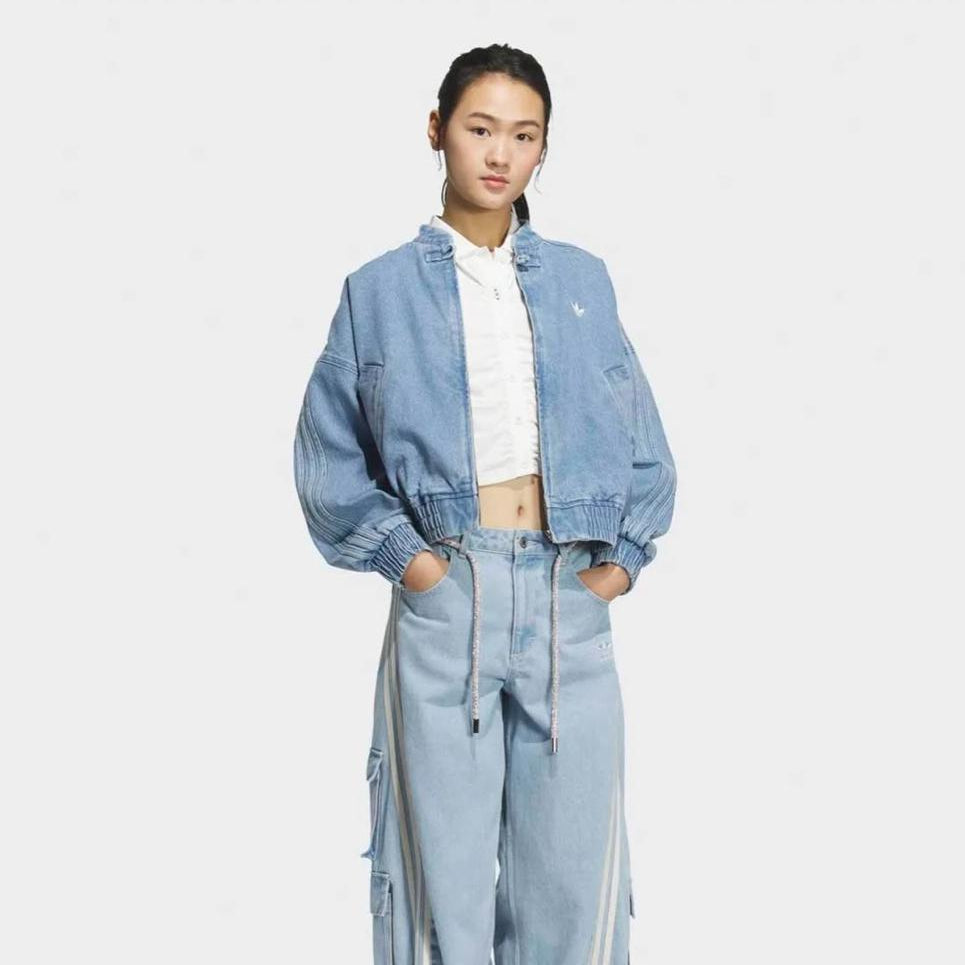 Premium Light Blue Denim CNY Jacket – Chinese Knot Oversized Streetwear Unisex Jacket