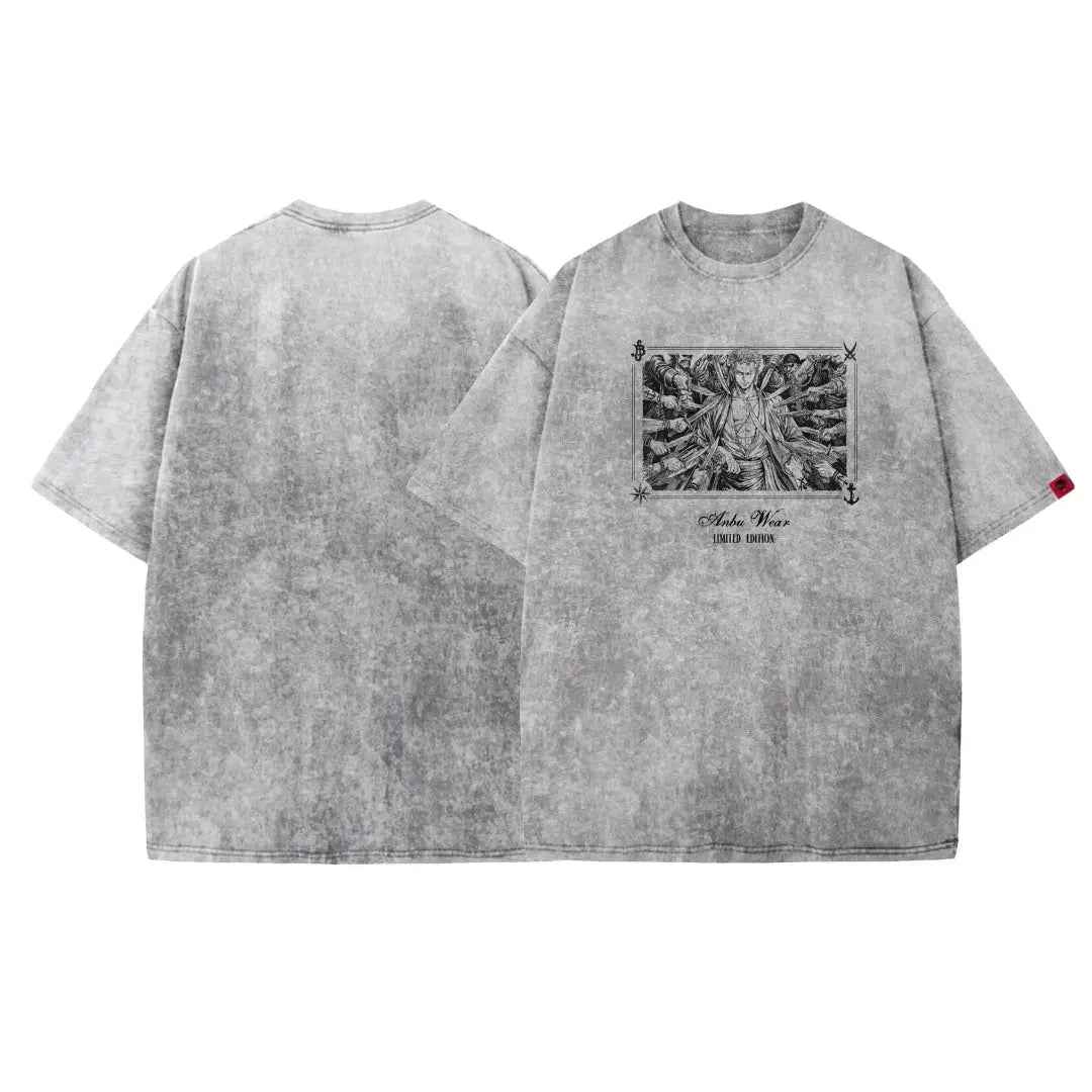 Acid Wash Roronoa Zoro Oversized T-Shirt | One Piece