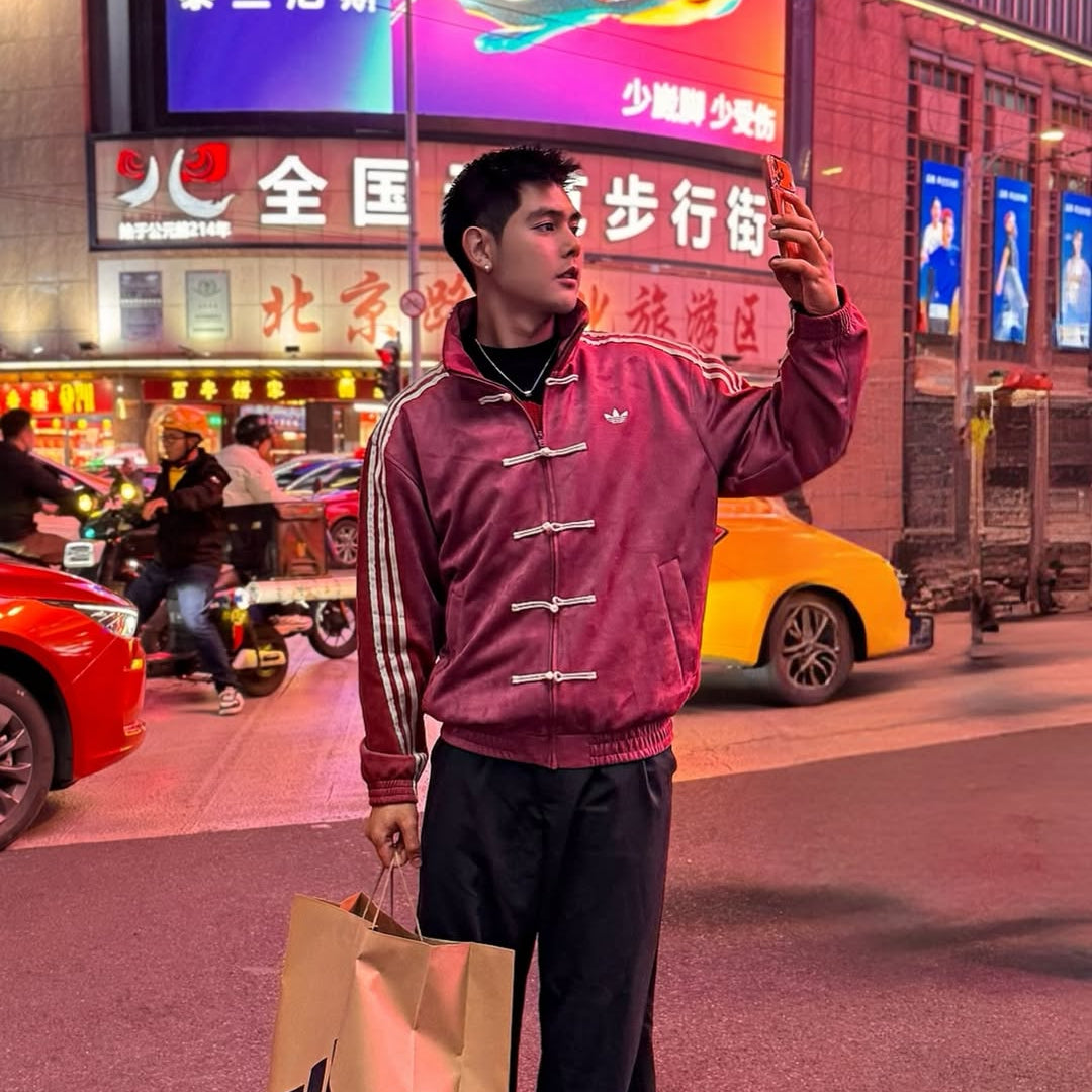 Premium Maroon CNY Jacket – Chinese Knot Tang Streetwear Unisex Jacket