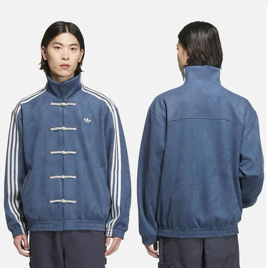 Premium Navy Blue CNY Jacket – Chinese Knot Tang Streetwear Unisex Jacket
