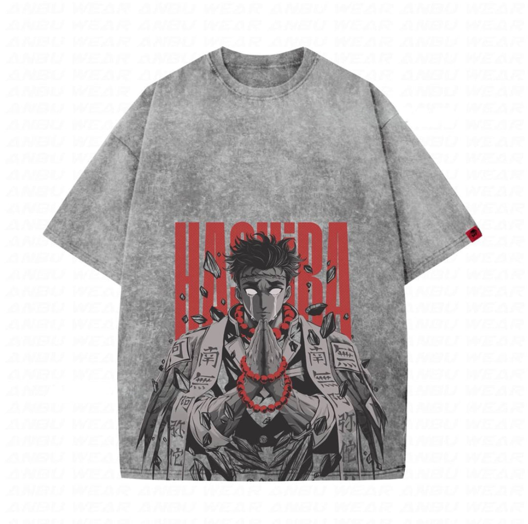 Acid Wash Gyomei Oversized T-Shirt | Demon Slayer